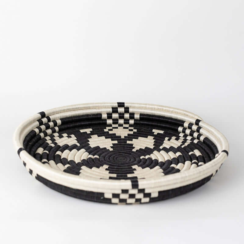 Kaleidoscope Woven Bowls, Artisan woven wall plates, large