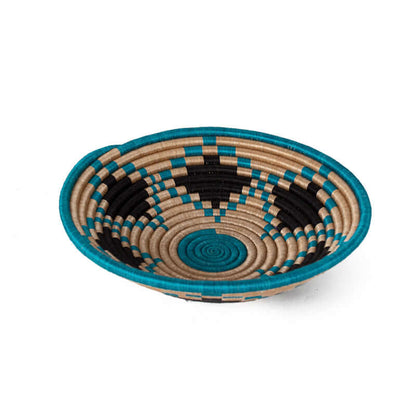 Boutique Turquoise Star Handwoven Wall Plate | Artisan-made Bowls
