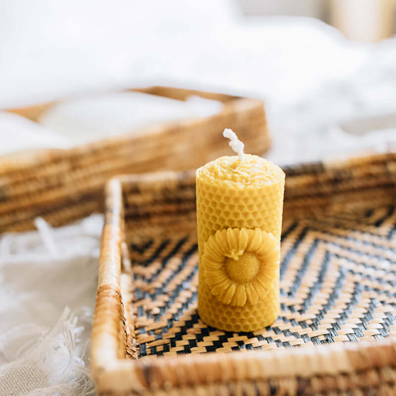Sunflower Pillar Candle | Rwandan Artisanal Candles