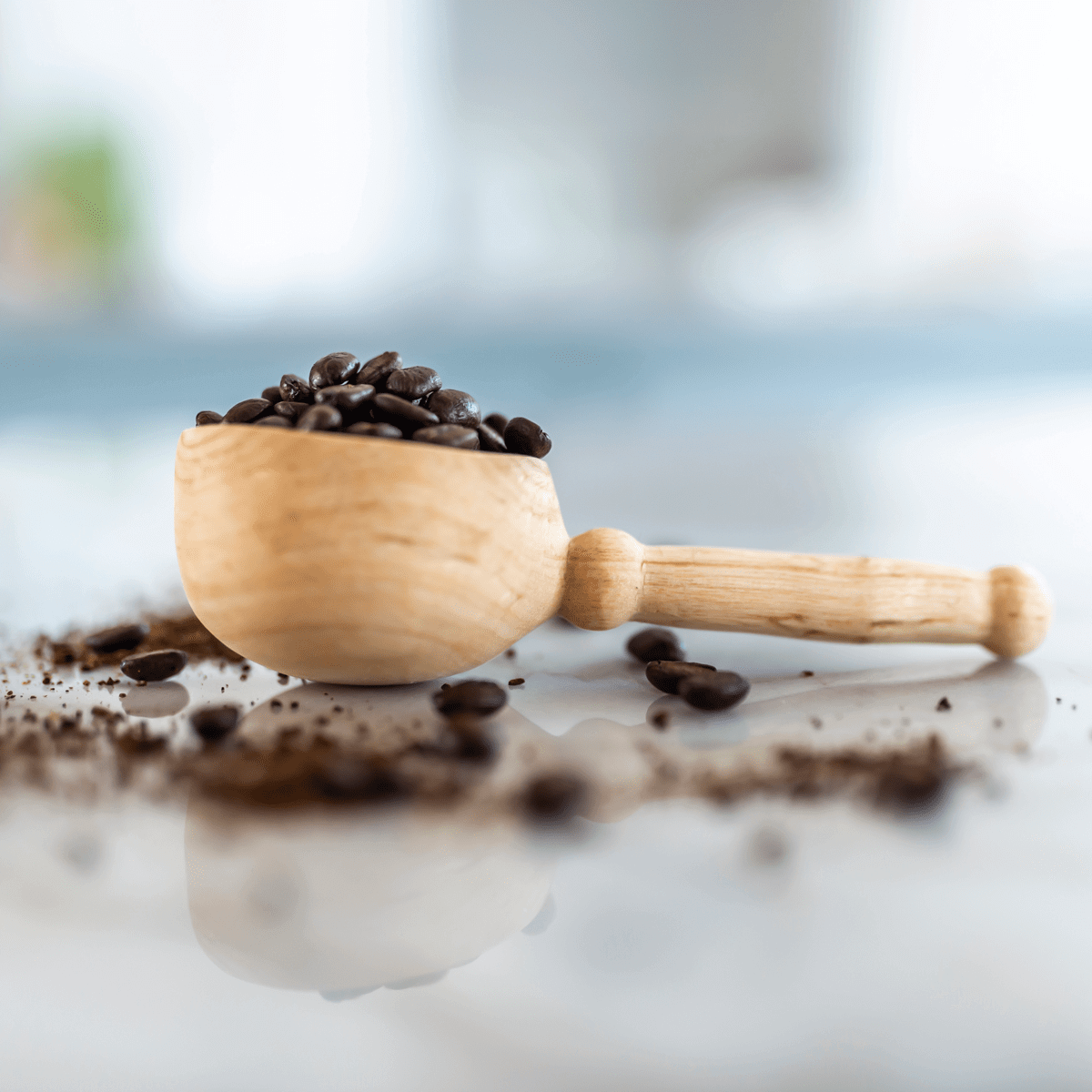 Hand Carved Wooden Spoon | Wooden Coffee Scoop hand-carved by Artisans