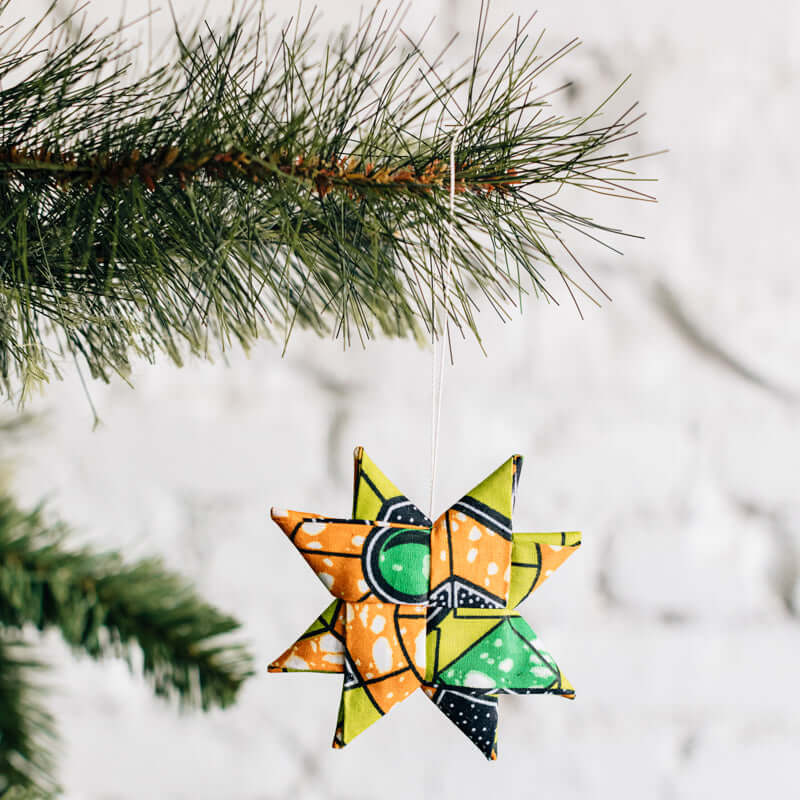 Fabric Star Ornament | Christmas Tree Décor Items, Handmade, Green 