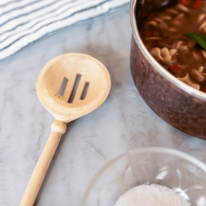 Hand Carved Wooden Spoon – Artisanal Slotted Spoon