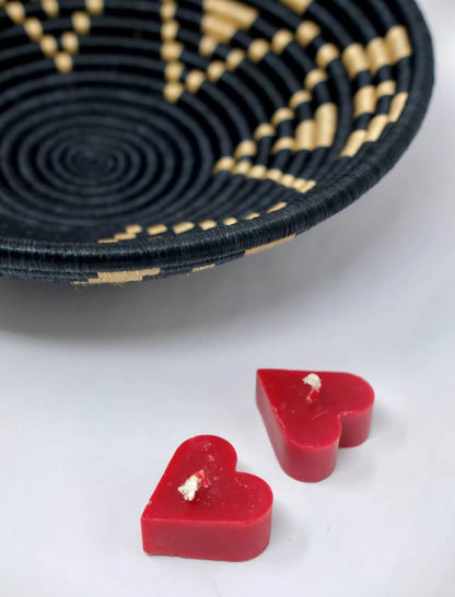 Small Heart Candle | Beeswax Candles by Rwandan Artisans