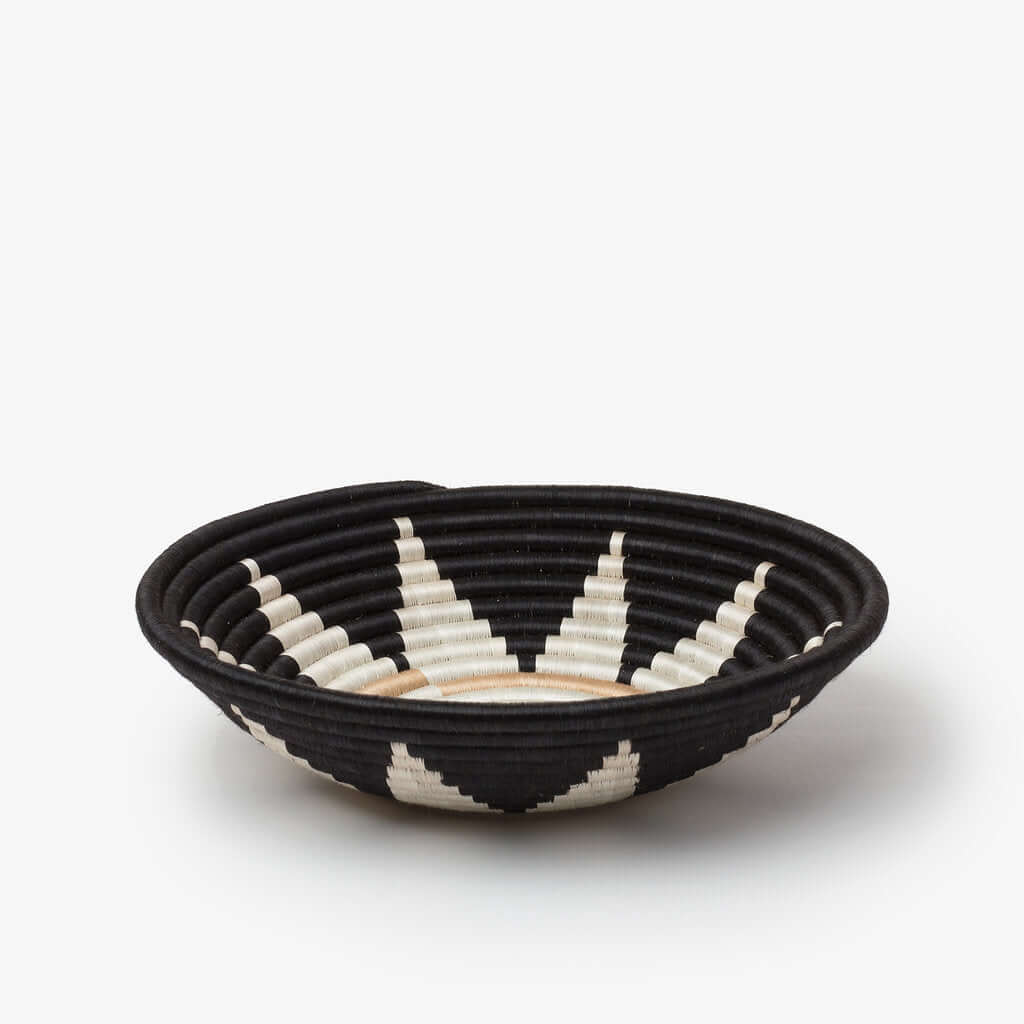 Black Woven Bowls - Medium | Handwoven Bowls for Wall Décor 
