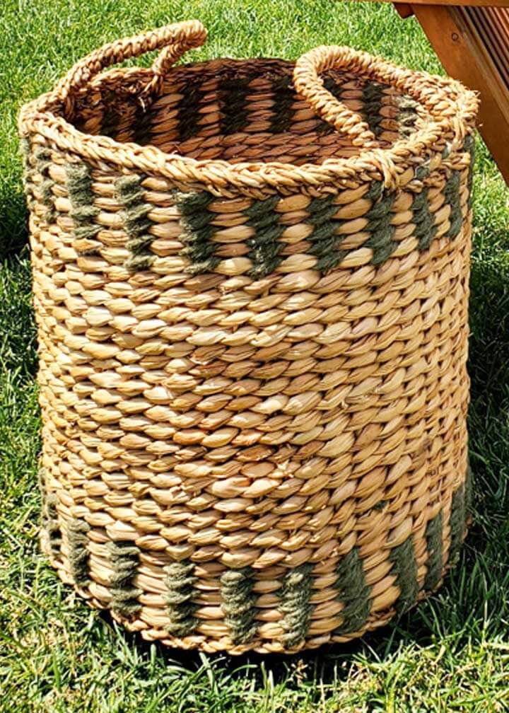 Handmade Seagrass Storage | Artisanal Plant Basket with Handles